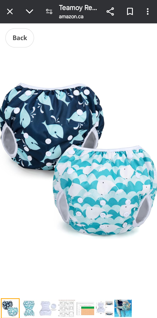 Two-pack Baby Swim Nappies, Whale Print