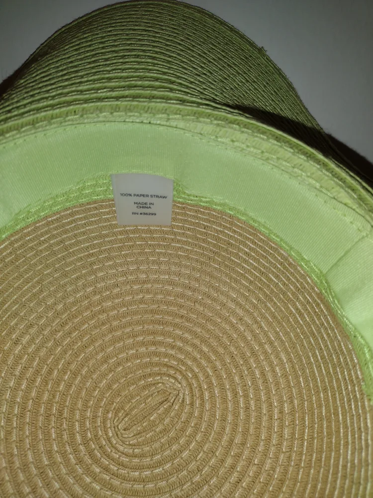 Women's Two-Tone Straw Sun Hat 💚 image indicator(4)