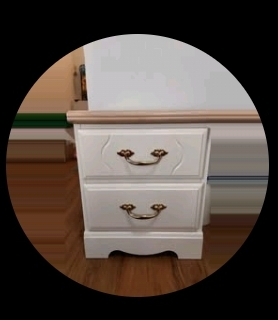 Vintage Two-Drawer Dresser with Light Wood Top