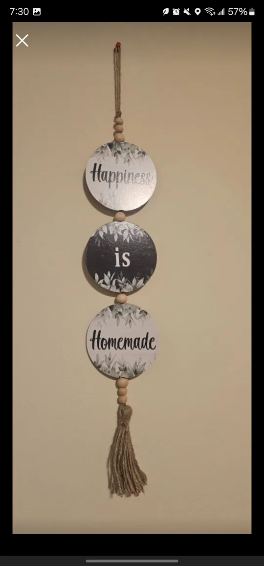 Happiness is Homemade Wooden Hanging Decor #freecycle thumbnail