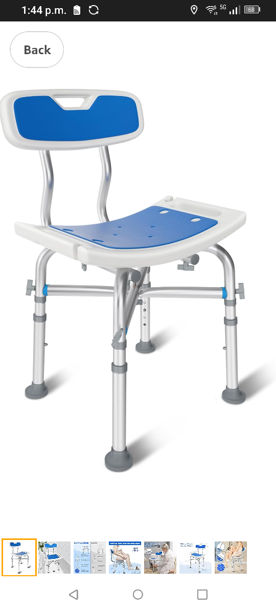 New Adjustable Shower Chair with Backrest
