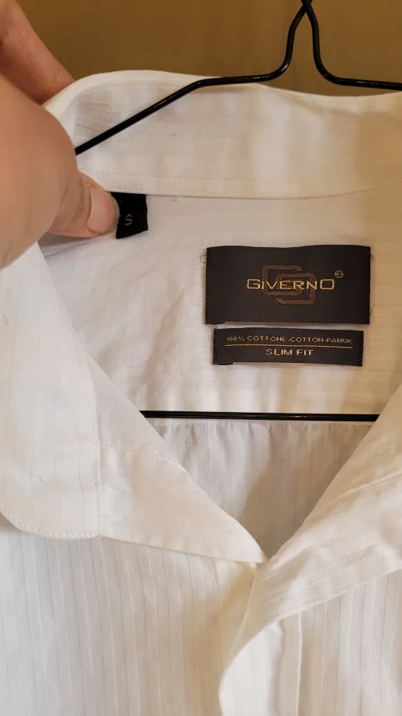 Slim Fit White Dress Shirt - Size Small image indicator(2)