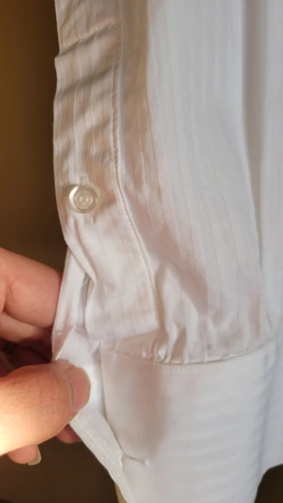 Slim Fit White Dress Shirt - Size Small image indicator(5)