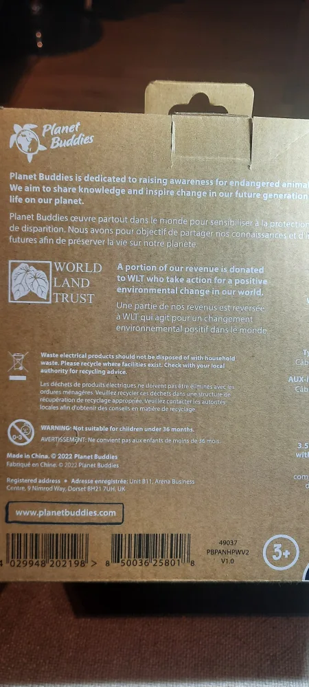 Planet Buddies Pippin the Panda Wireless Headphones for Kids 🏈 image indicator(5)