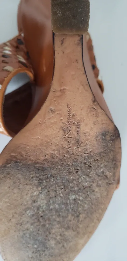 Ferragamo Woven Leather Wedge Sandals / Heels image indicator(6)