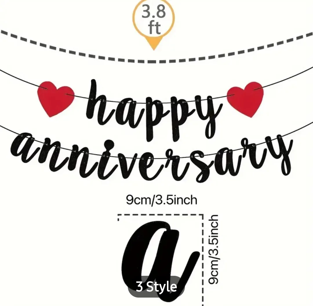 Happy Anniversary Banner - Black & Red image indicator(3)