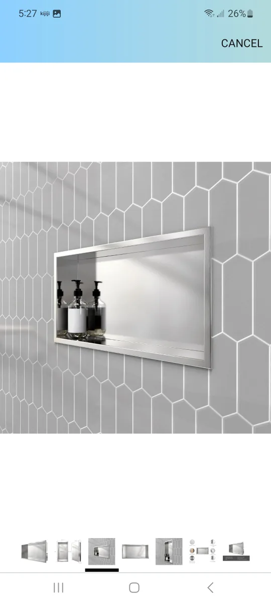 Brushed Nickel Stainless Steel Shower Niche image indicator(2)