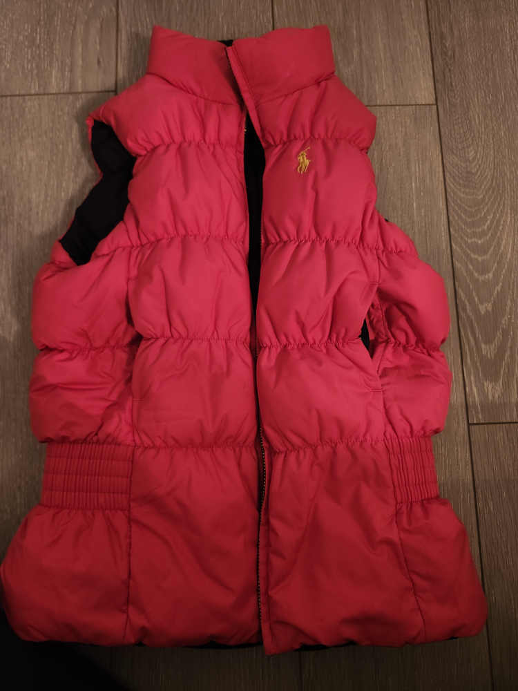 Girls reversible Ralph Lauren Navy Blue/Pink Vest - photo 3