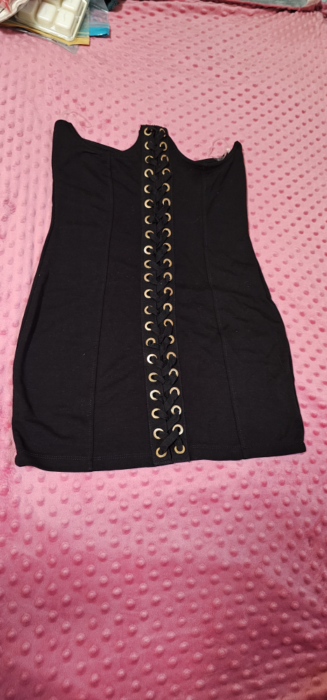 Black Lace-Up Mini Dress Size Small