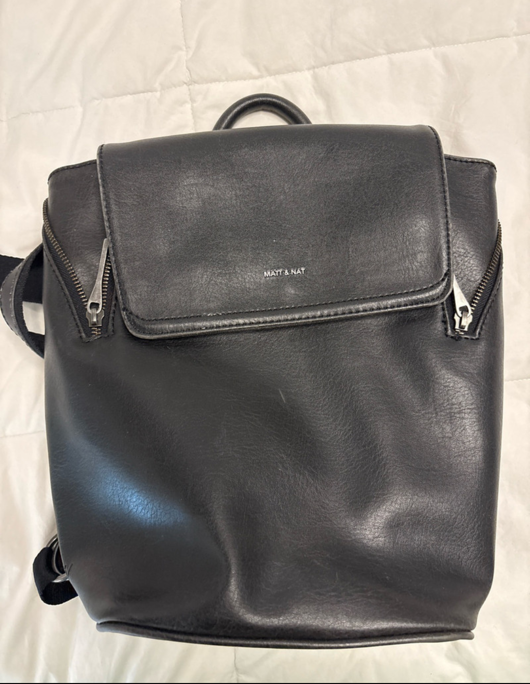 Matt & Nat Black Vegan Leather Backpack