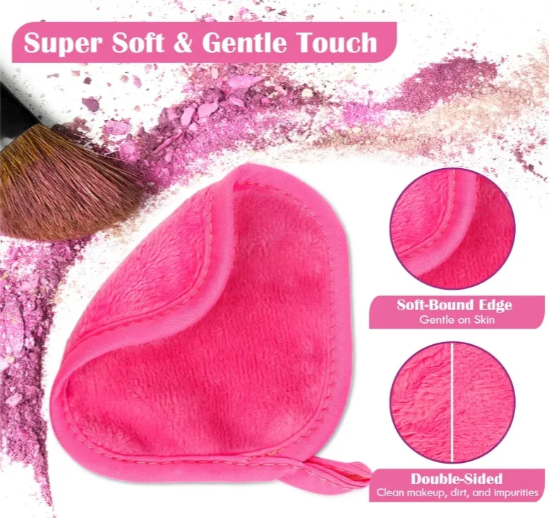 NEW Reusable Makeup Remover Cloths - Pink & Purple image indicator(2)