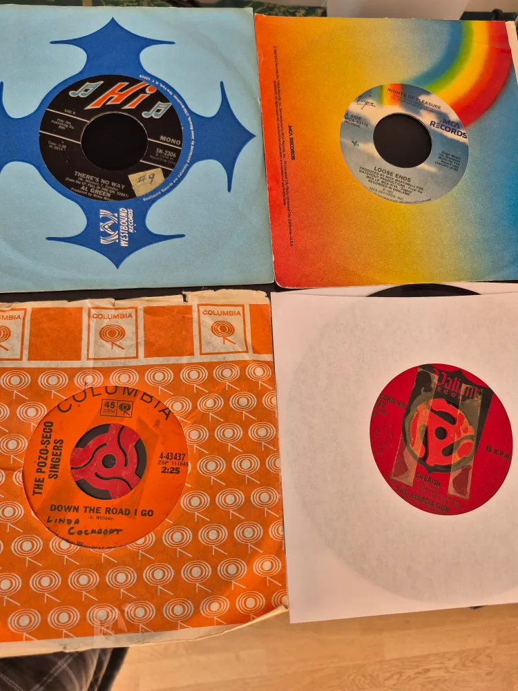 Collection of 12 Vintage 45 RPM Records image indicator(6)