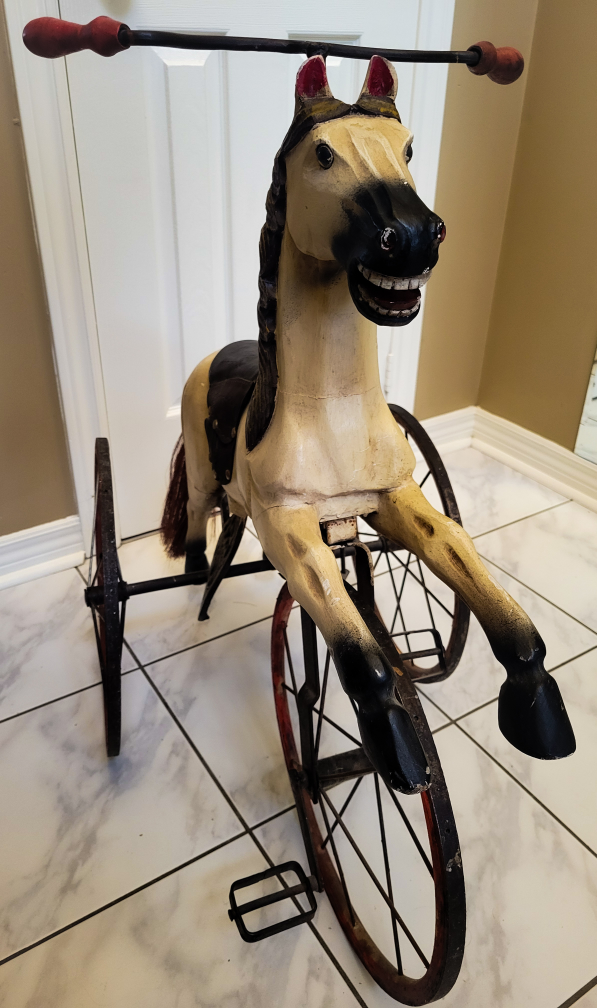 Antique Victorian Child's Horse Pedal Tricycle - photo 3