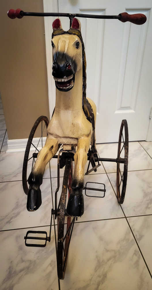 Antique Victorian Child's Horse Pedal Tricycle - photo 4