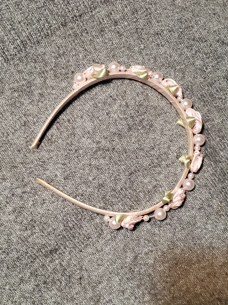 Assorted Headbands: Black Rhinestone, Pink Floral, Silver Flower image indicator(6)