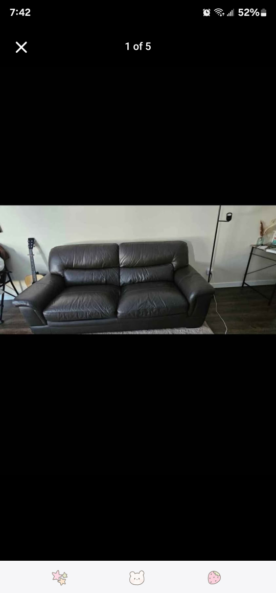 Brown Leather Loveseat