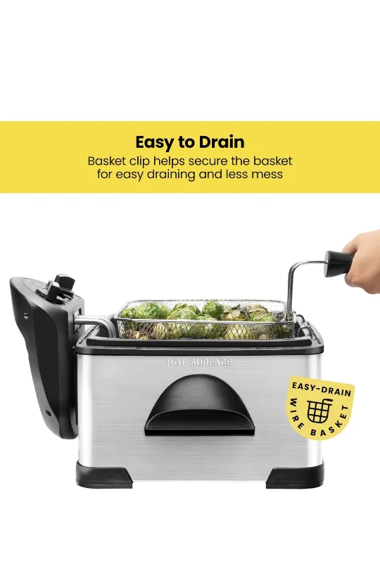 New never used  Chefman 4.3 Liter Deep Fryer with Basket image indicator(6)