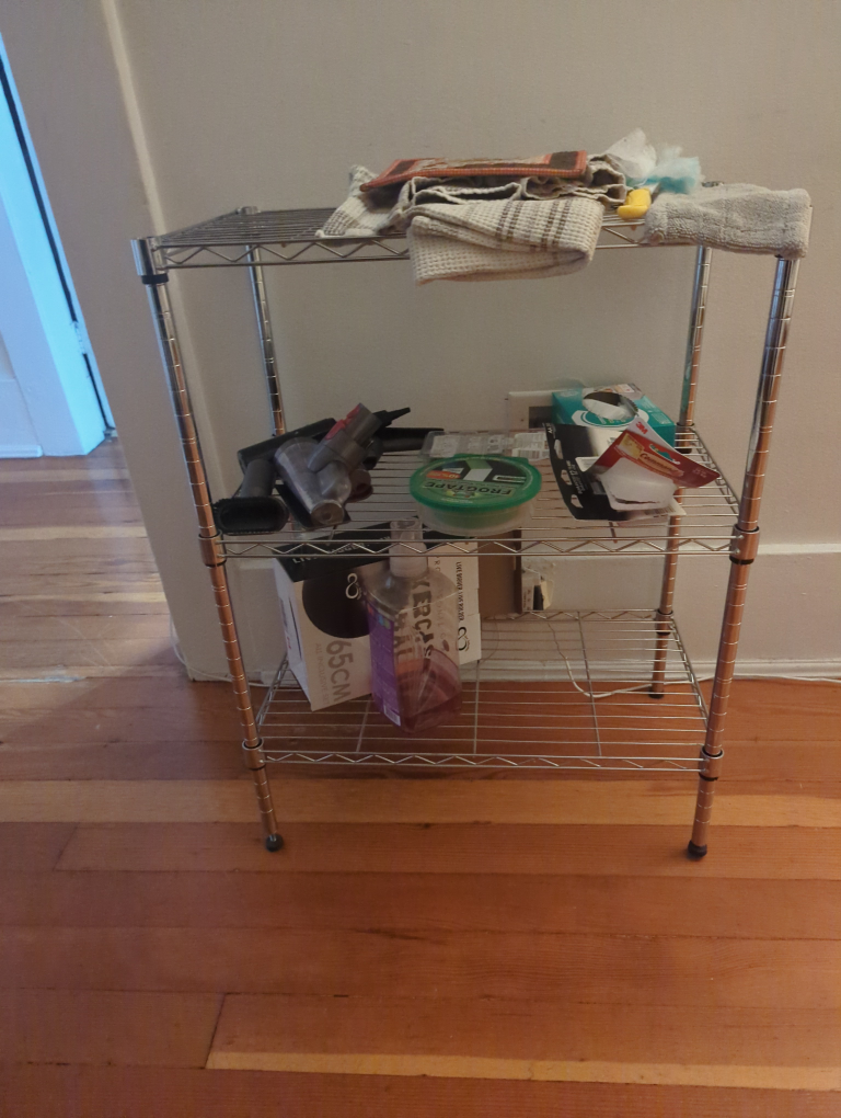 Three-Tier Metal Shelving Unit