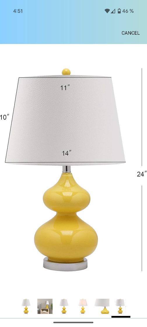 Mustard Yellow Table Lamp with White Shade - photo 2