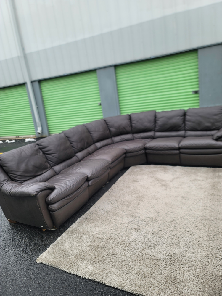 NATUZZI dark brown leather sectional (FREE LOCAL CURB DELIVERY) - photo 3