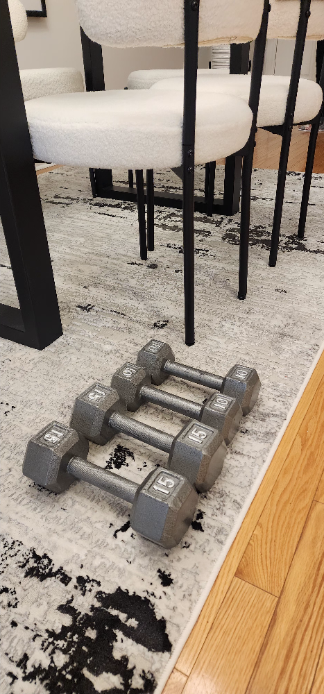 10lb and 15lb set of Hex Dumbbells - photo 2