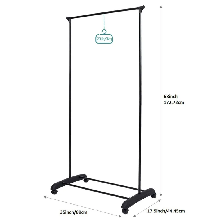 Black Rolling Garment Rack image indicator(6)