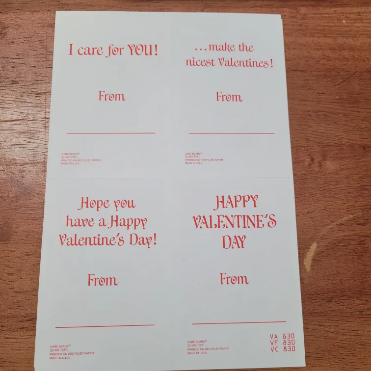 Vintage Care Bears Valentine's Day Cards - 38 Cards! 1995 image indicator(6)