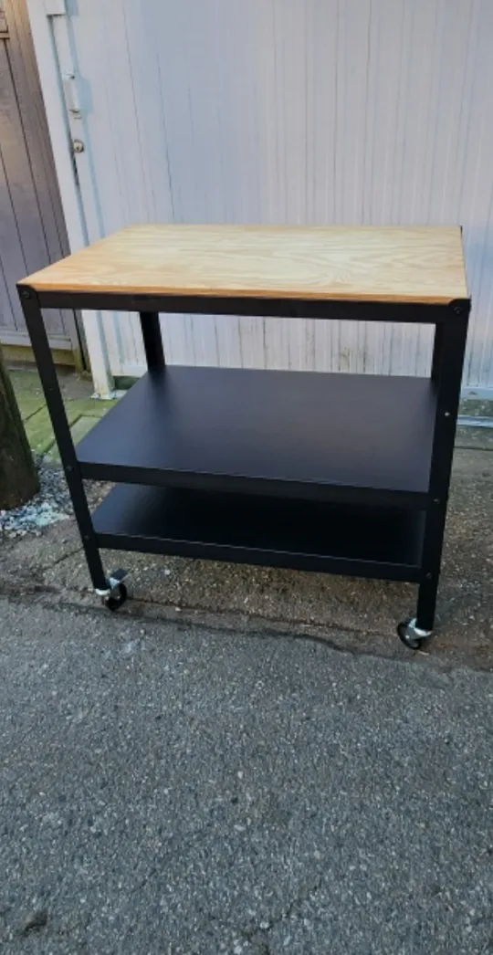 Brown Kitchen Cart on wheels image indicator(3)