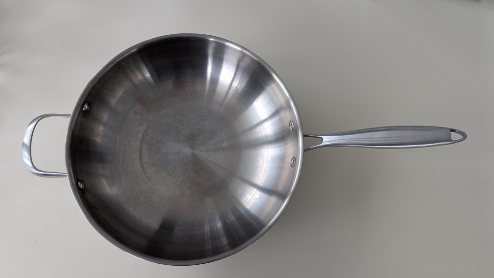 Stainless Steel Wok with lid and steam rack