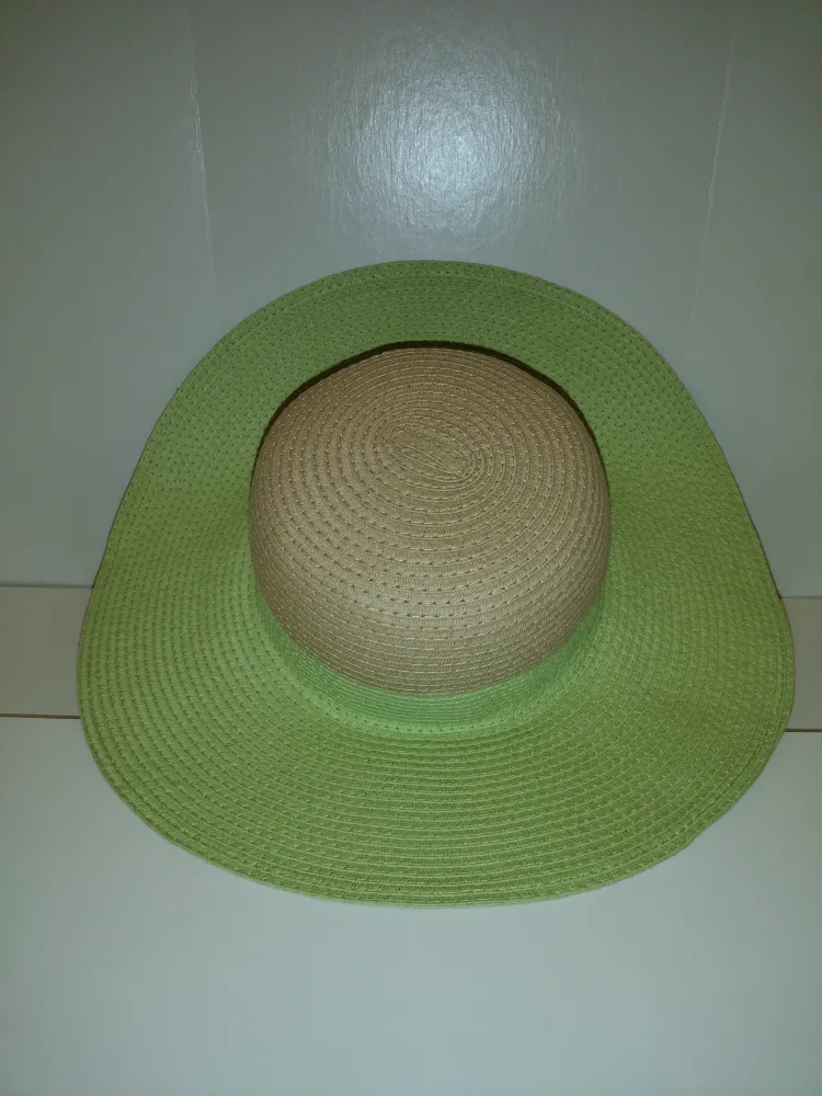 Women's Two-Tone Straw Sun Hat 💚 image indicator(2)