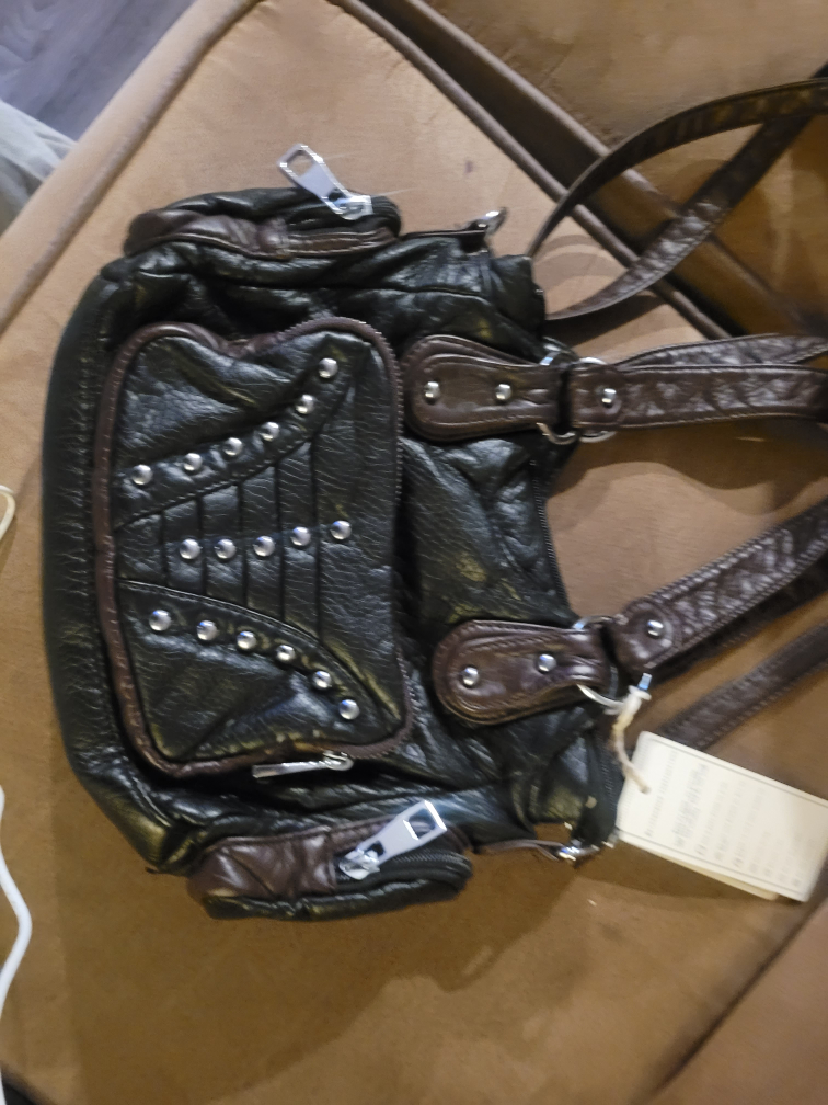 UTO Brown and Black Studded Handbag #freecycle - photo 3