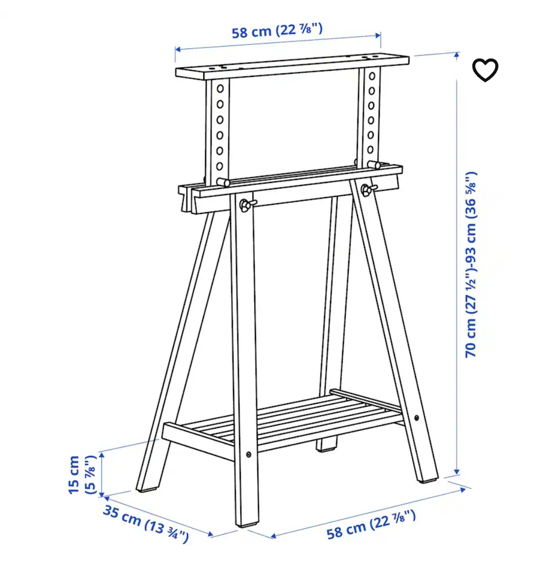 IKEA Mittback Trestle Table Legs White - photo 4