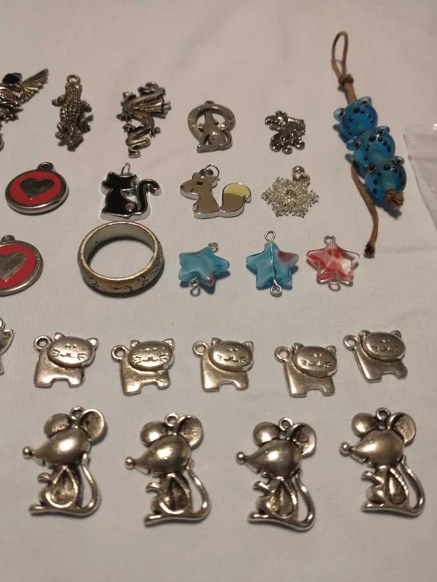Large assortment of charms and pendants for jewellery making image indicator(5)