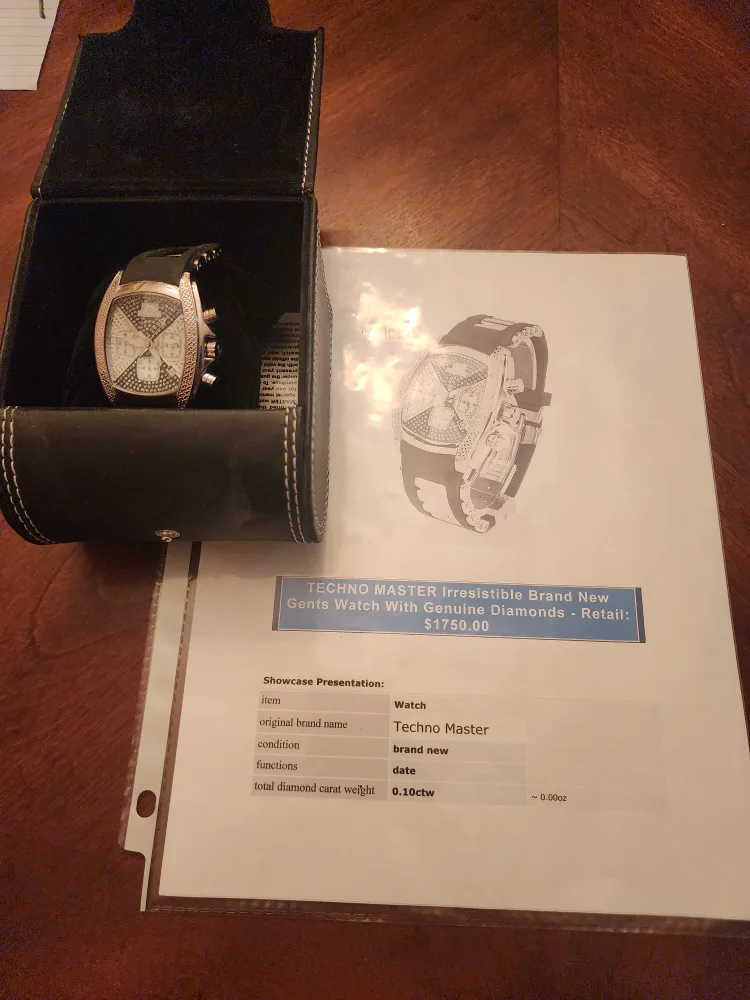 Techno Master Men's Diamond Chronograph Watch image indicator(2)