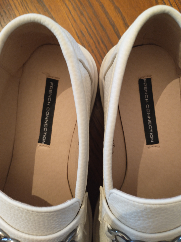 French Connection Women's White Chain-Detail Loafers - Size 6 - photo 2
