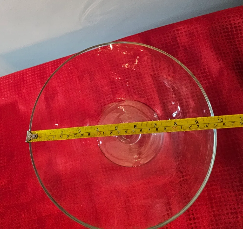 Large Clear Glass Pedestal Bowl image indicator(4)