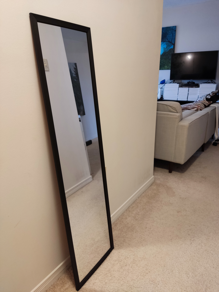 Full-Length Mirror with Black Frame