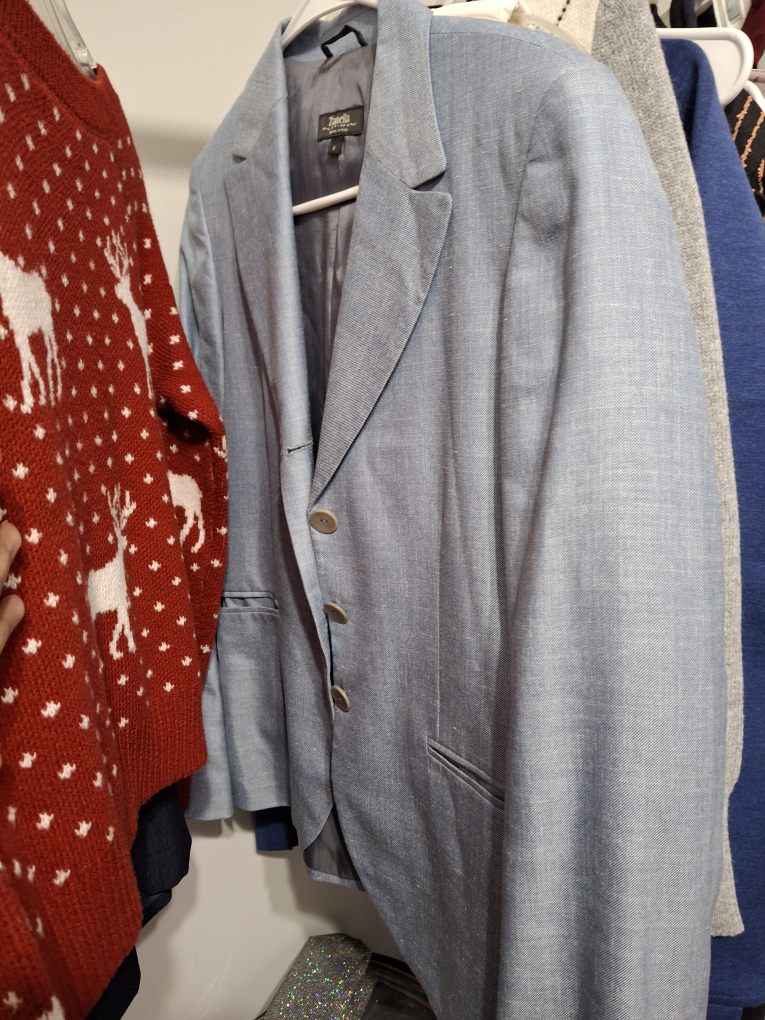 #Freecycle Light Blue Linen Blend Blazer