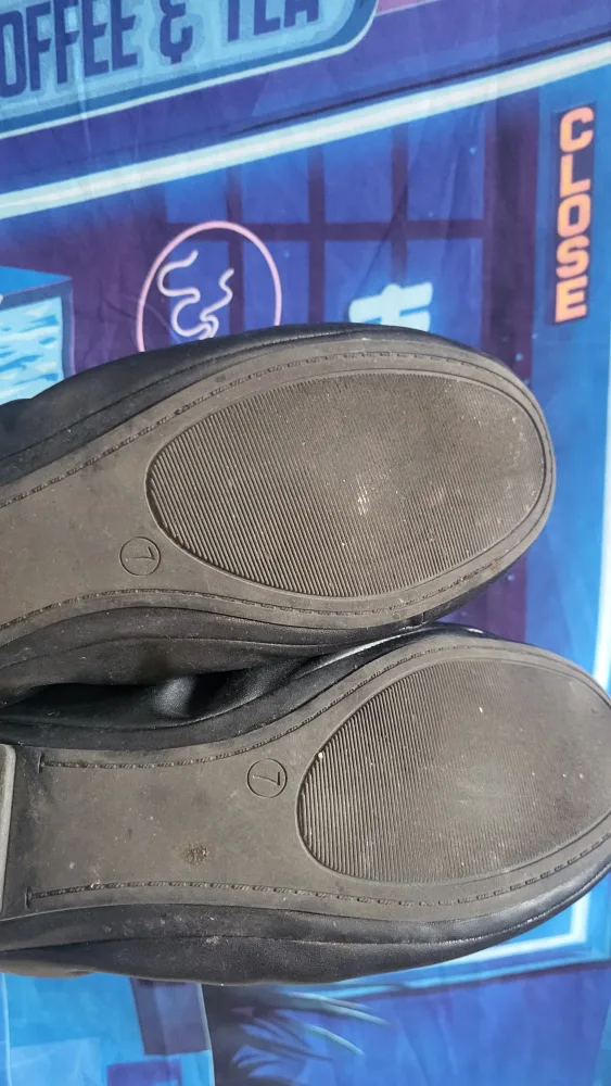 CORE/The Bay Black Leather Ballet Flats Size 7 image indicator(2)