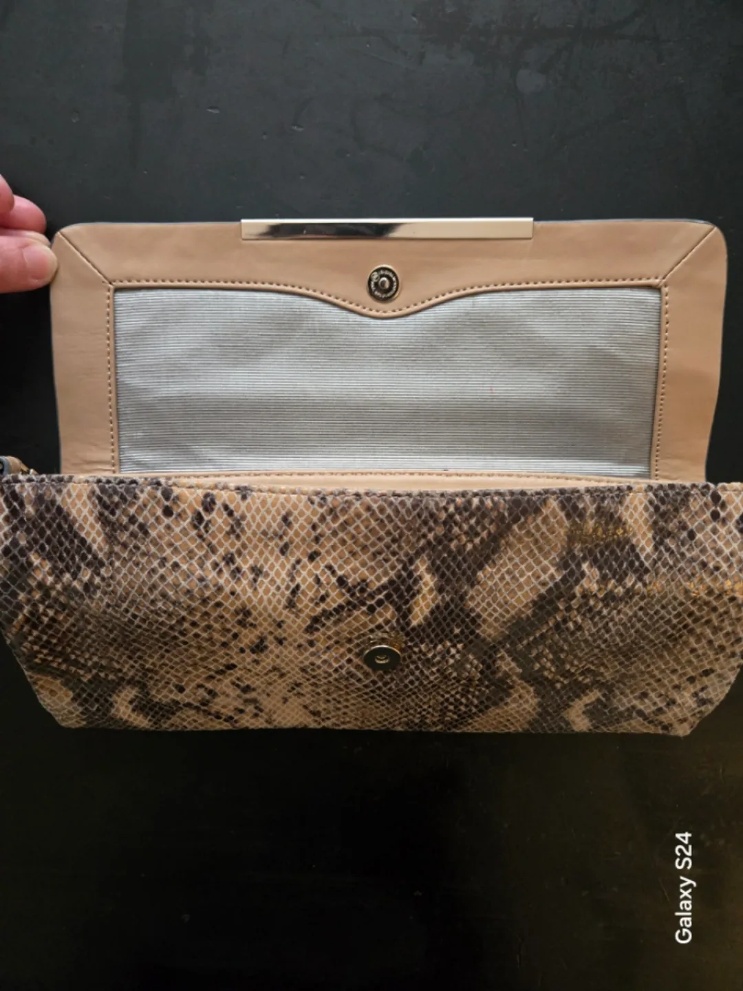 BCBGMAXAZRIA Snakeskin Clutch image indicator(4)