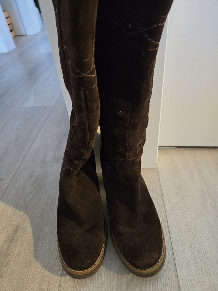 Brown Suede Knee-High Boots - photo 2
