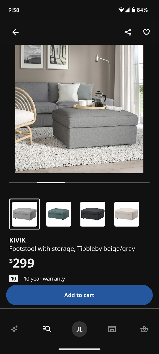 IKEA KIVIK Footstool with Storage - photo 2
