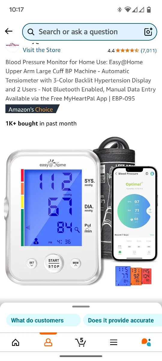 Easy@Home Upper Arm Blood Pressure Monitor - AC224-10 image indicator(2)