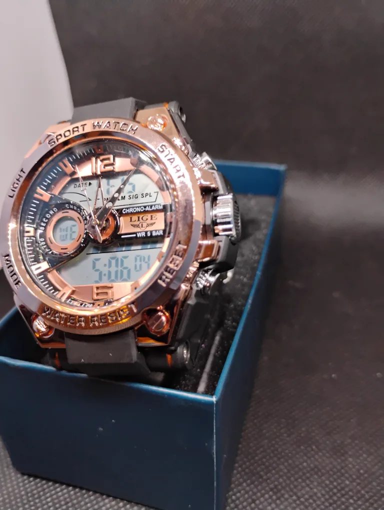 Men's Rose Gold & Black Digital Sport Watch image indicator(4)