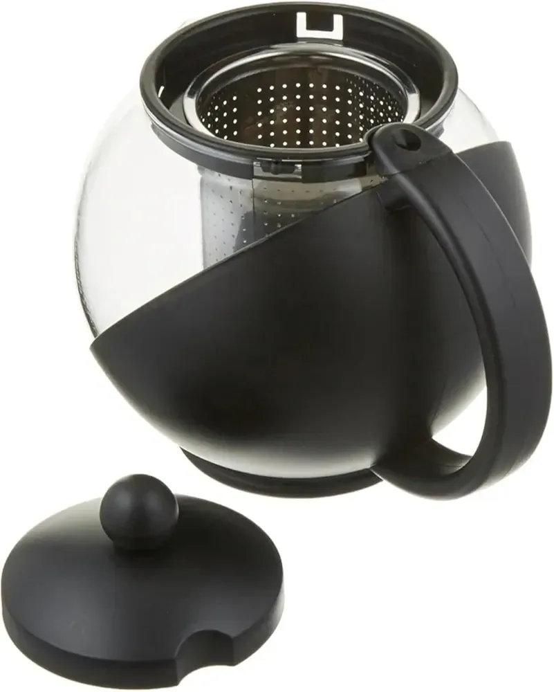 Black and Clear Glass Teapot with Infuser image indicator(2)
