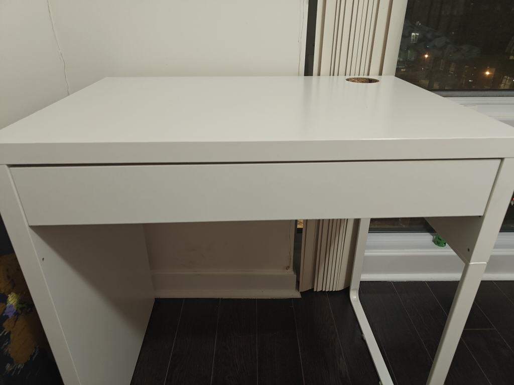 White IKEA Desk with Drawer - photo 3