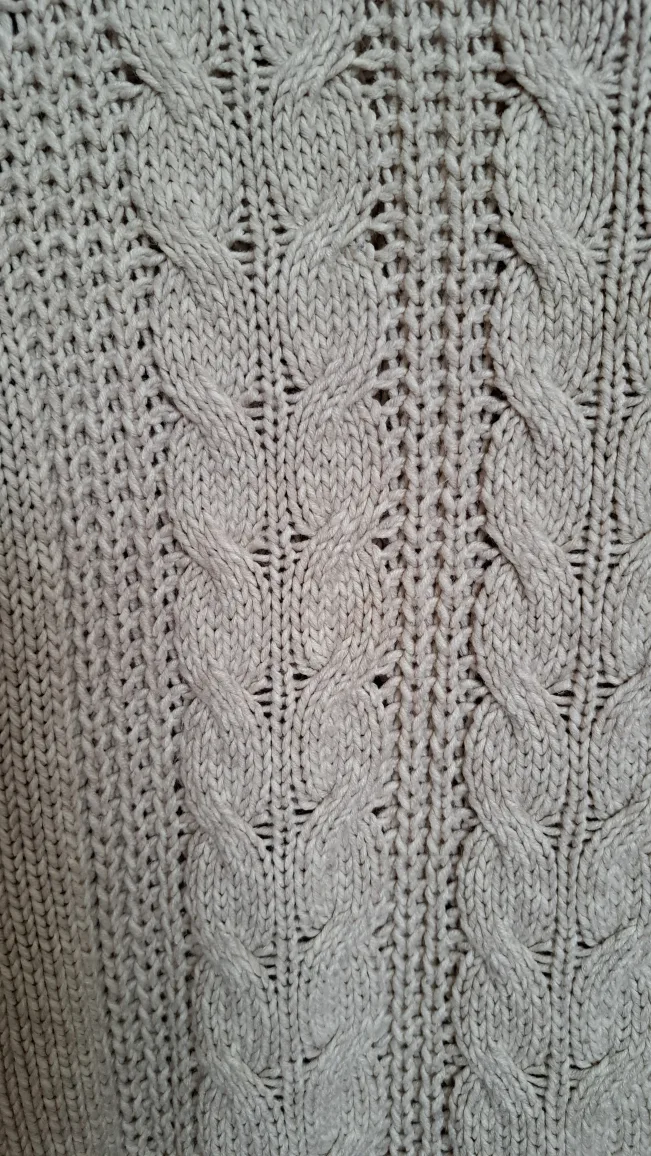 Women's Beige Cable Knit Sweater image indicator(2)