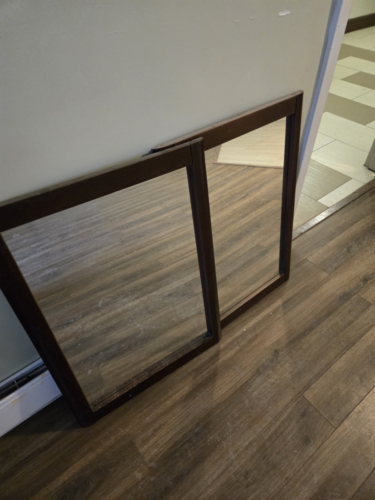 Two identical Dark Brown  Framed Mirrors . - photo 2