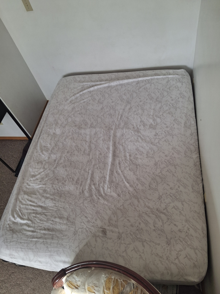 Free items: queen bed and box spring with wooden chest