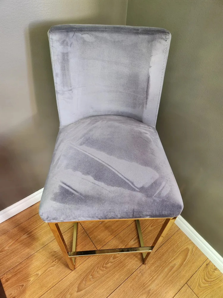 Grey Velvet and Gold Bar Stool 🧡 image indicator(2)